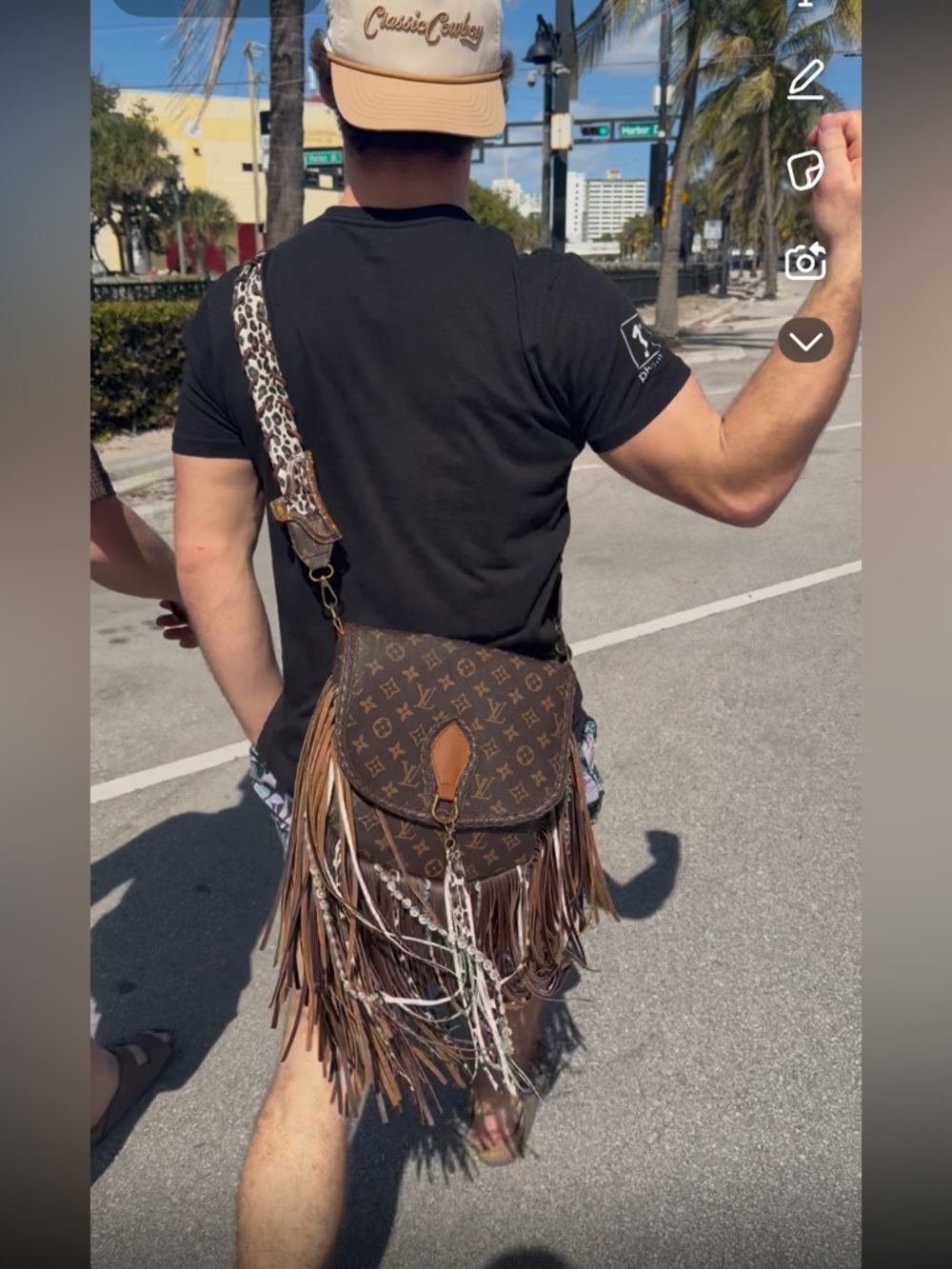 Brown Monogram Fringe Crossbody Bag